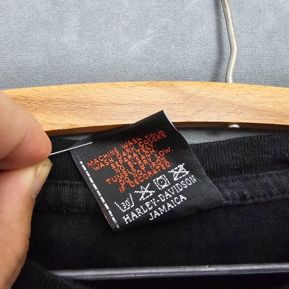 Harley Davidson Men's T Shirt Jamaica Short Sleeve Cotton Black Sz XL Y2K A5-10 - Picture 4 of 6